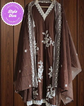 Elegant Soft Mul Chanderi Suit with Exquisite Parsi Embroidery & Crochet Lacing